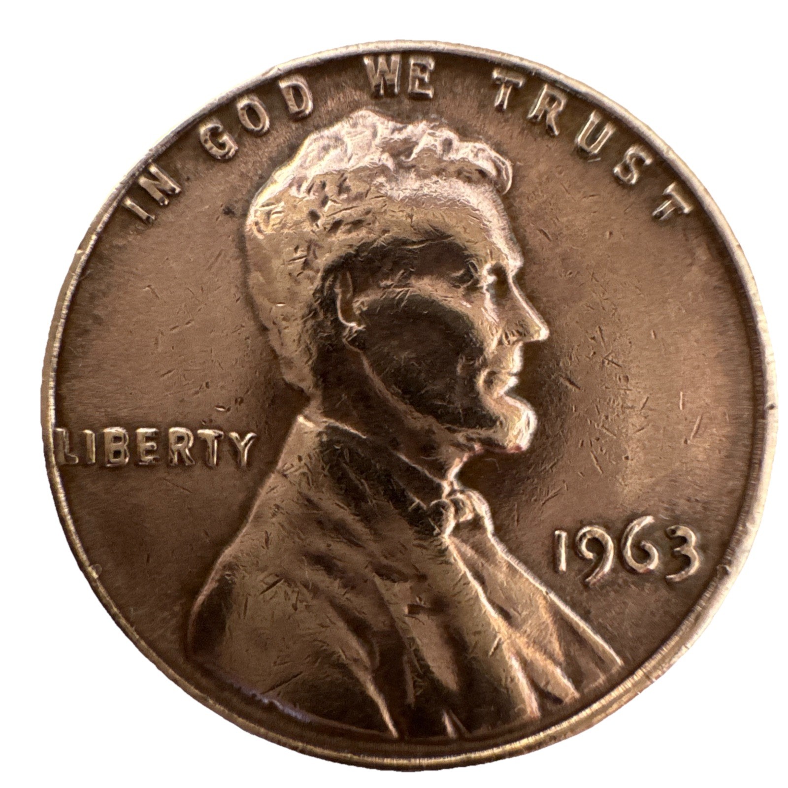 1963 Lincoln Memorial Penny Rim Error – Unique Error. Beautiful Copper Tone.