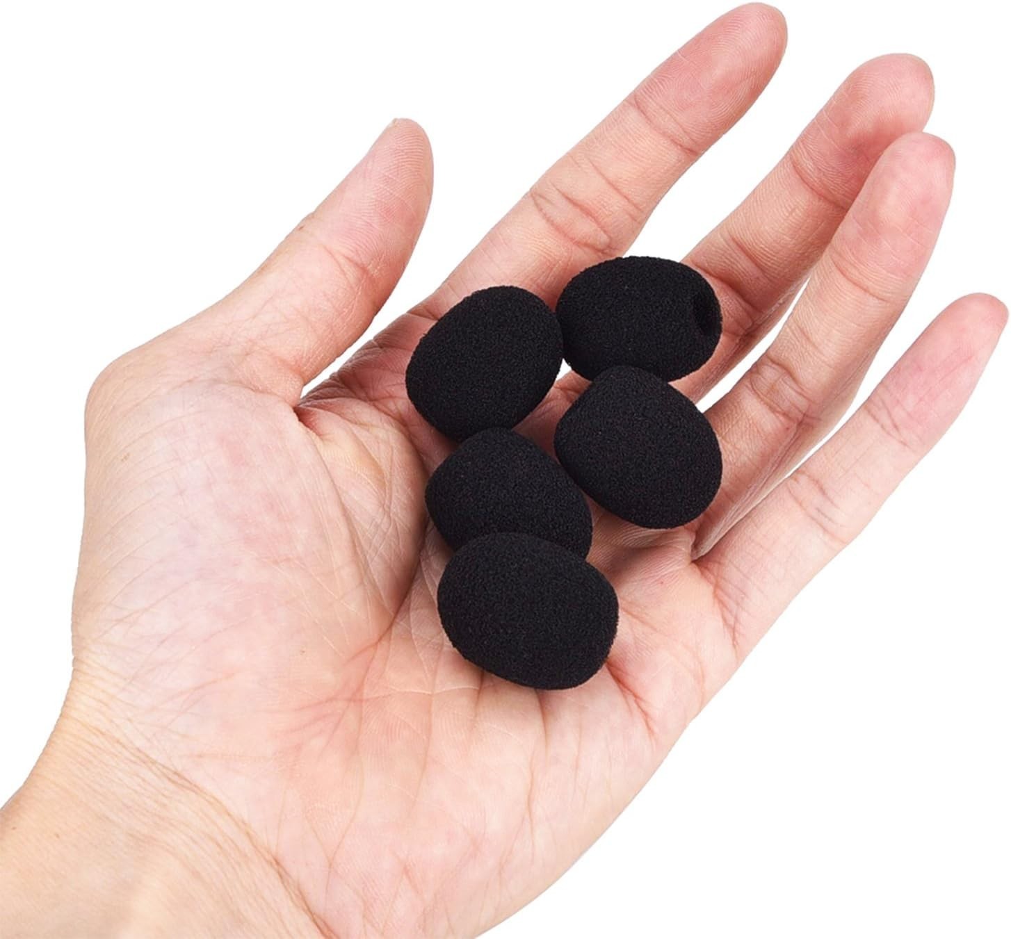 5 Pack Mini Lapel Headset Microphone Windscreen Foam Cover, Black | Mic Muffl...