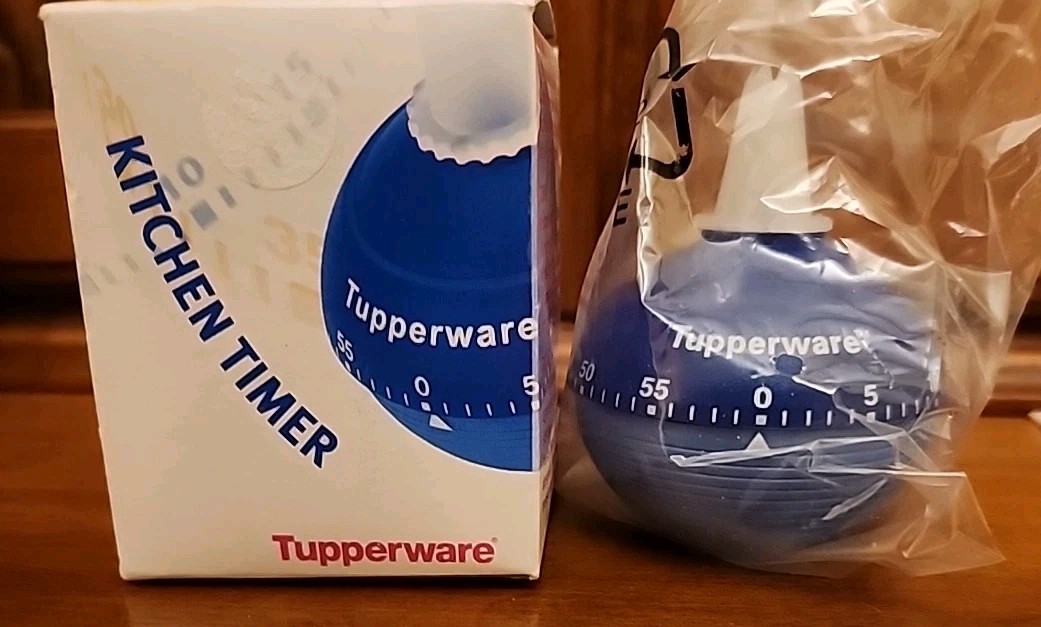 Tupperware Gourmet Decorator Kitchen Timer Manual Baking Blue & White New