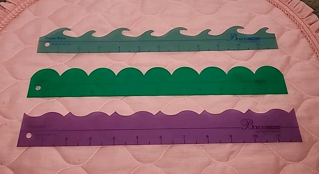 Set Of 3 Creative Memories Boarderlines Ocean Wave Victorian Scallop New