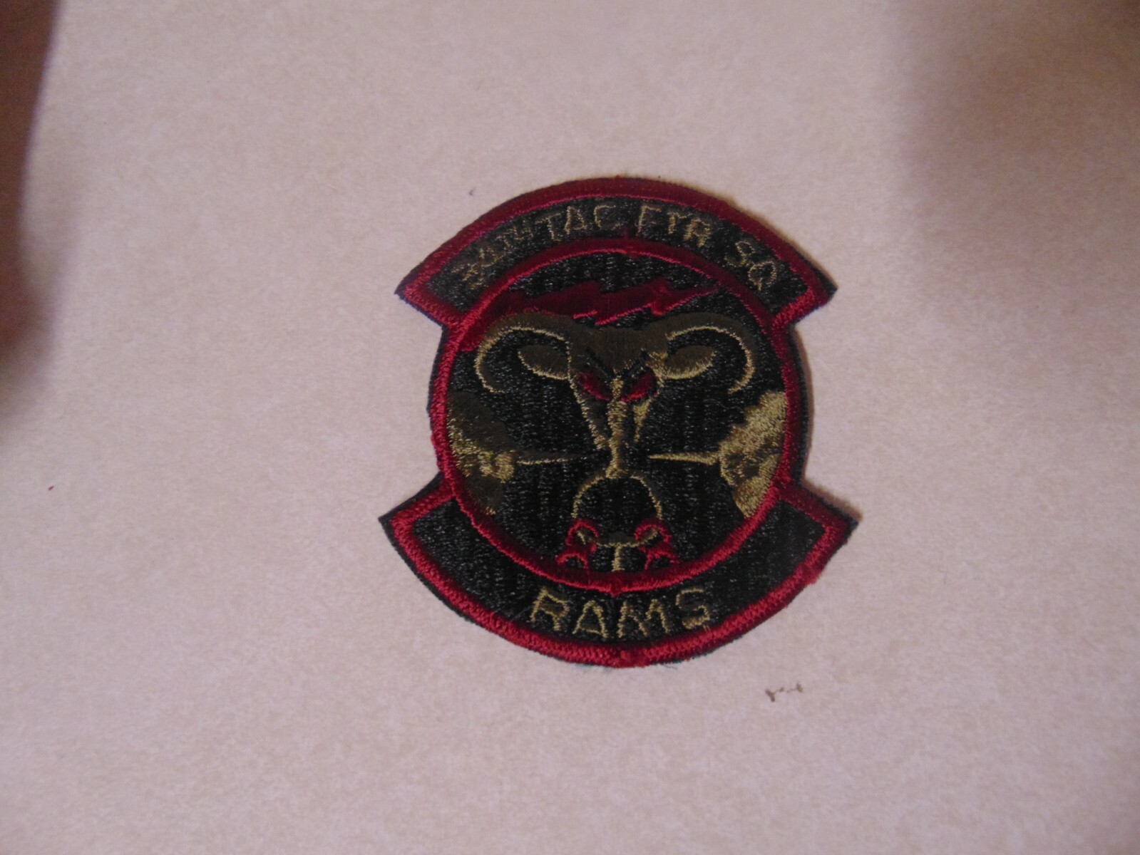 MILITARY PATCH SEW ON OLDER POCKET US AIR FORCE 34TH TACTICAL FIGHTER SQ RAMS