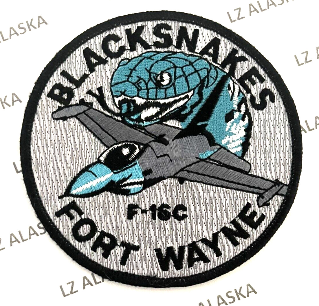 USAF 163rd FIGHTER SQ. BLACKSNAKES INDIANA 122nd ANG FORT WAYNE F-16 PATCH (AFD)