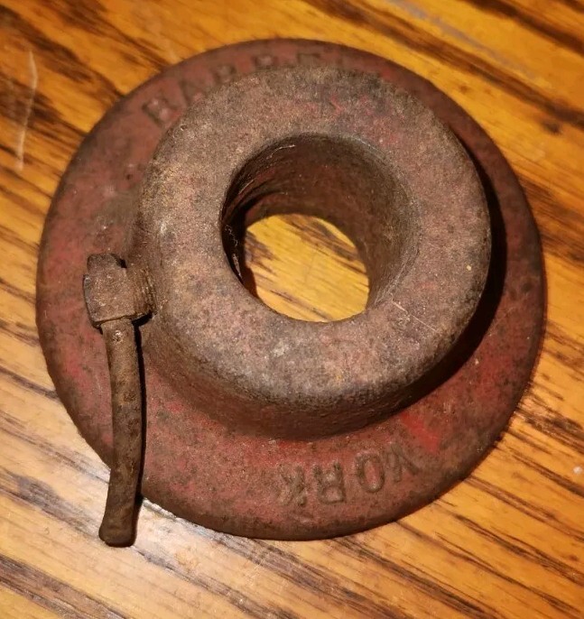 Vintage York Barbell Bar Collar 1 1/8 Inch Hole Red