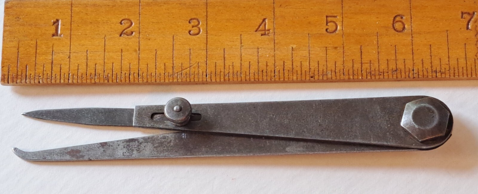 Vintage STARRETT Firm Joint Hermaphrodite Caliper Machinist Tool 6” Made in USA