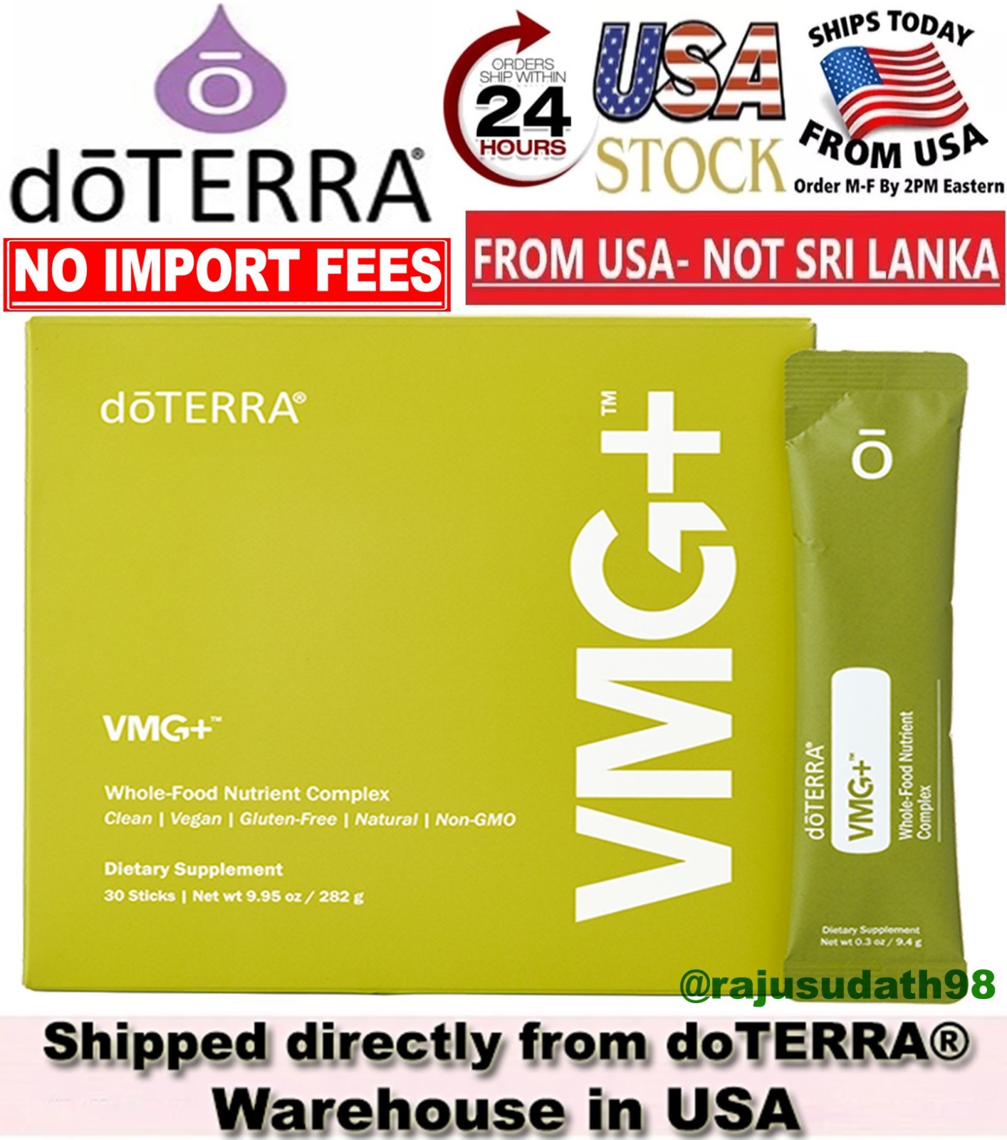 doTERRA VMG+ Whole Food Multivitamin Powder 30 Sticks Daily Vitamin & Mineral🔥
