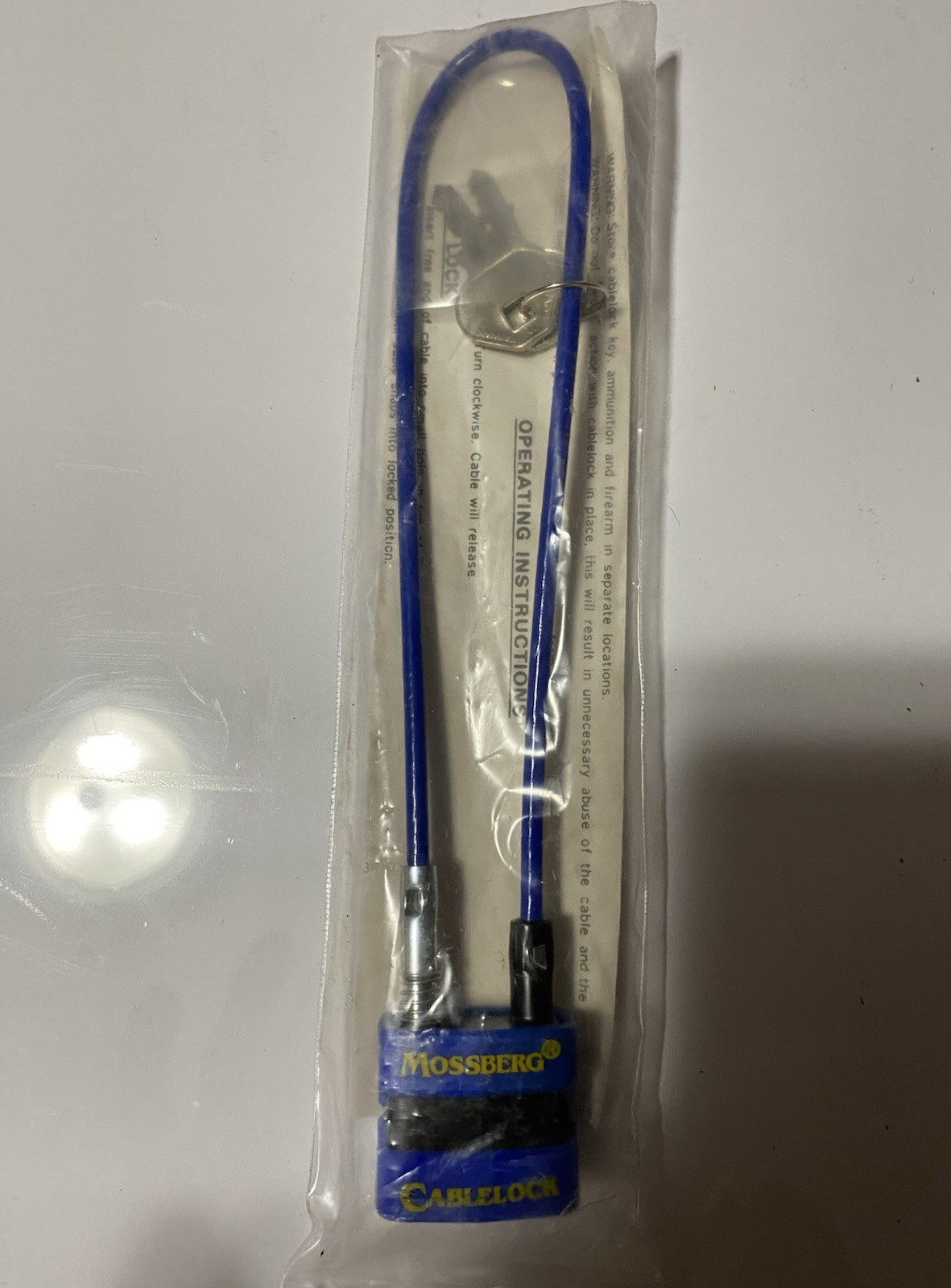 Mossberg Blue Cable Lock for Shotgun Secure Firearm Safety with 2 Keys