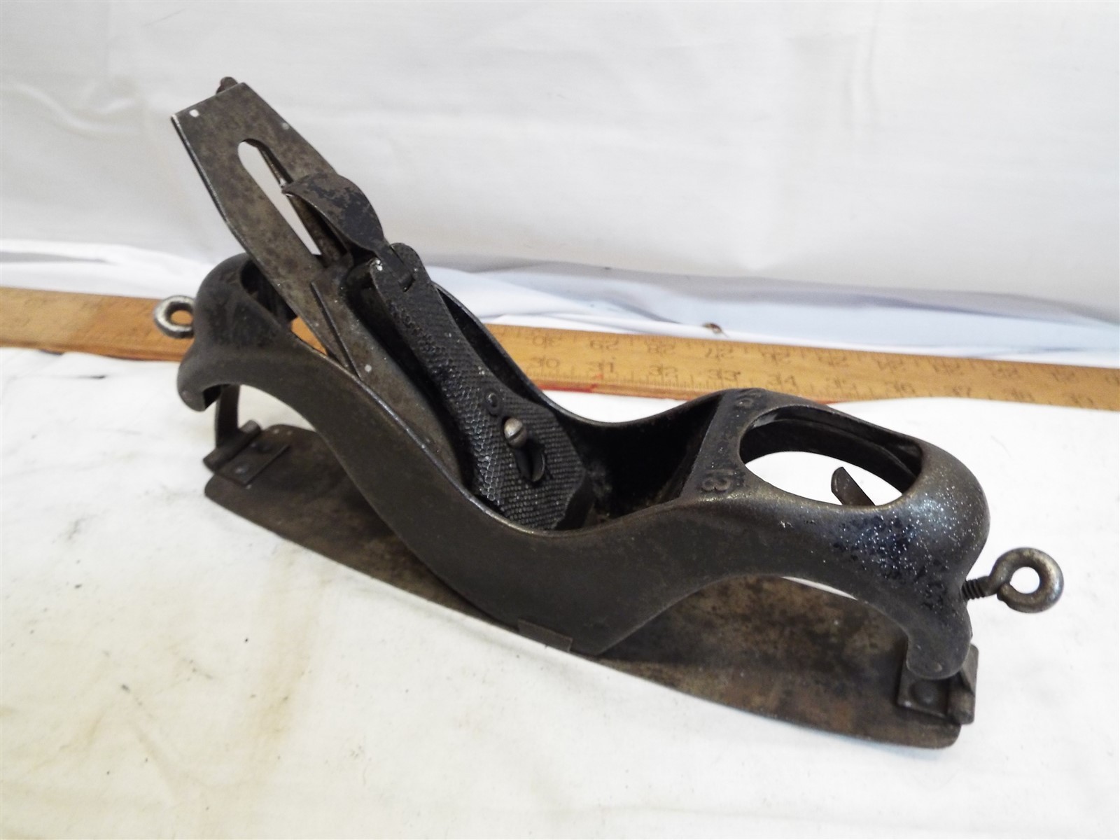 Antique Stanley Bailey 13 Circular Compass Plane Radius Wood Tool Brass Wheel