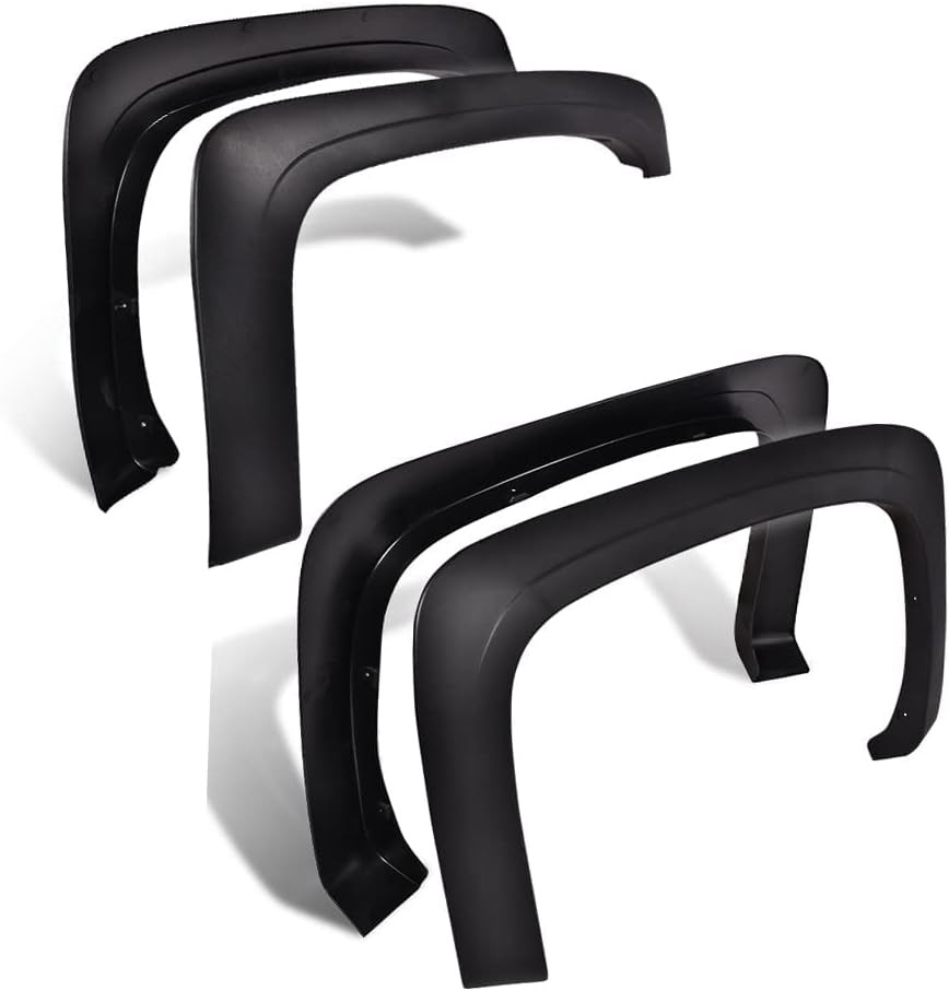 4PCS Textured Black Fender Flares Fit Chevy Silverado 1500 2500HD 3500HD 2007-20