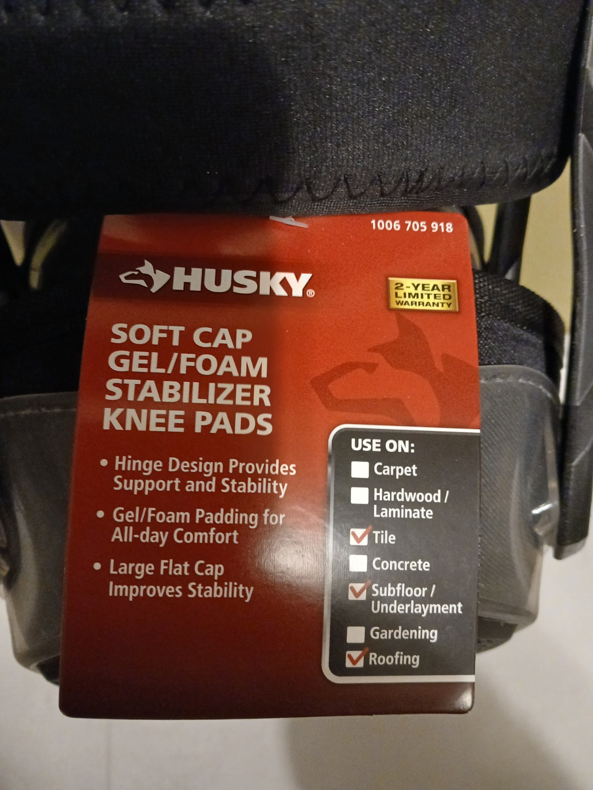 NEW Husky - Soft Cap Gel/Foam Stabilizer Knee Pads NEW