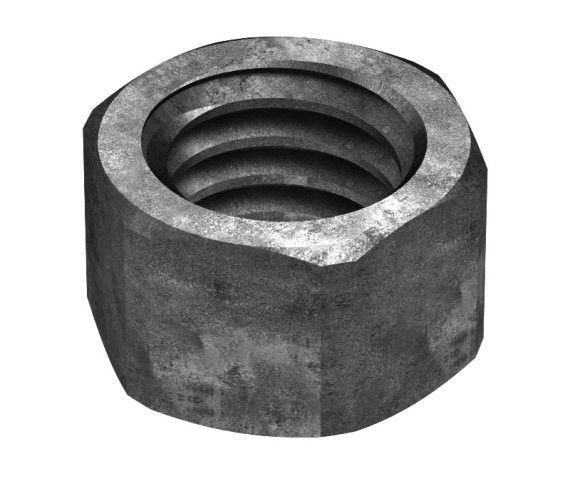 Structural Hex Nuts 1/4-20 x 15/64 in A563 A Steel HDG (200 Pieces)