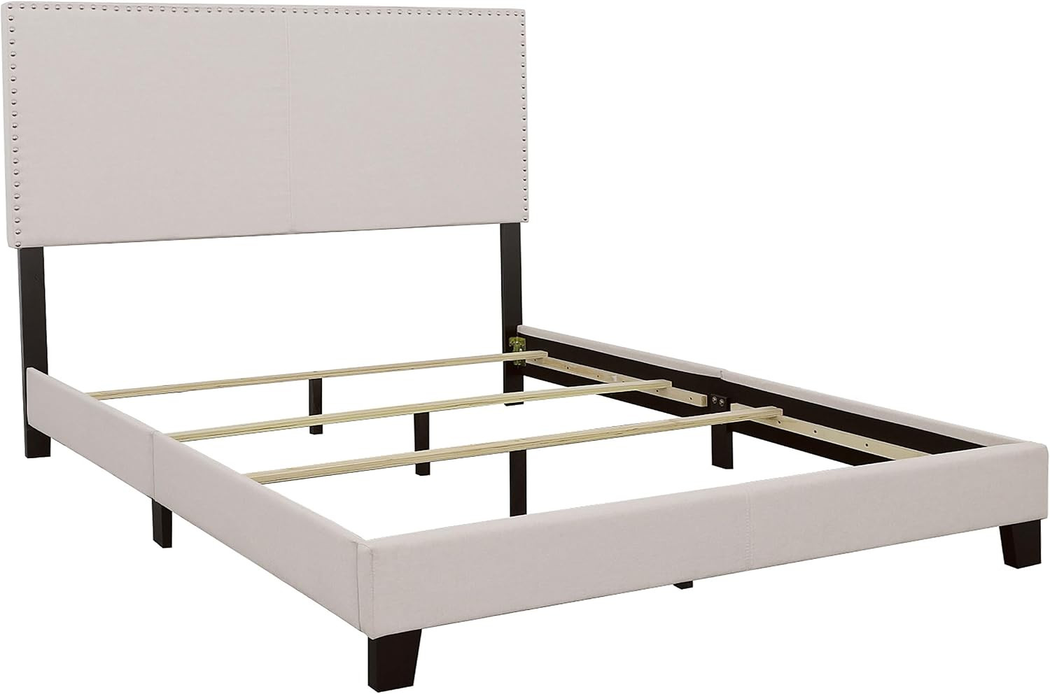 Coaster Home Furnishings - Boyd - Wood - Upholstered Panel Bed with Chrome Nailh