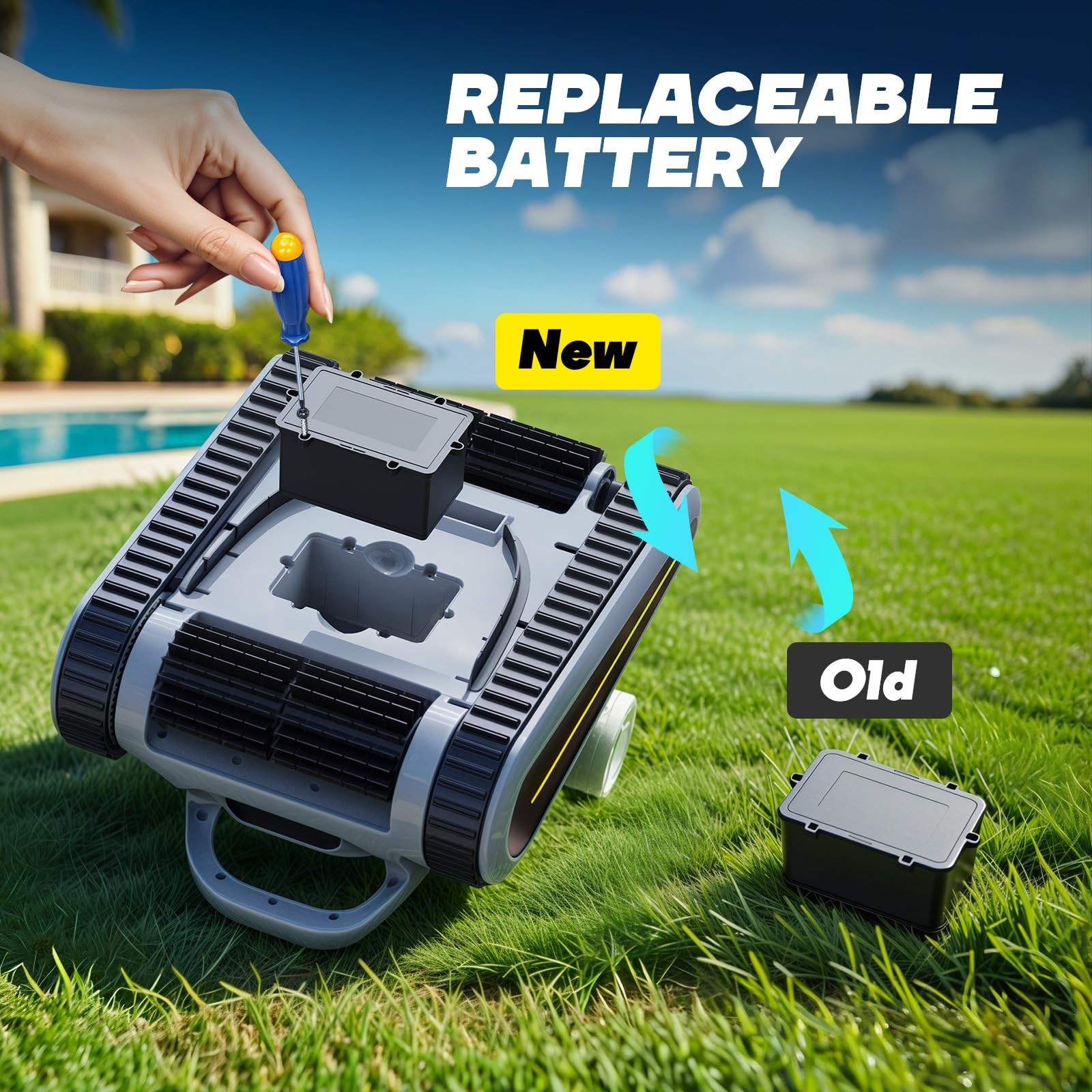 Robotic Pool Cleaner Smart Navigation & App Control 150 Min for In-Ground Pools