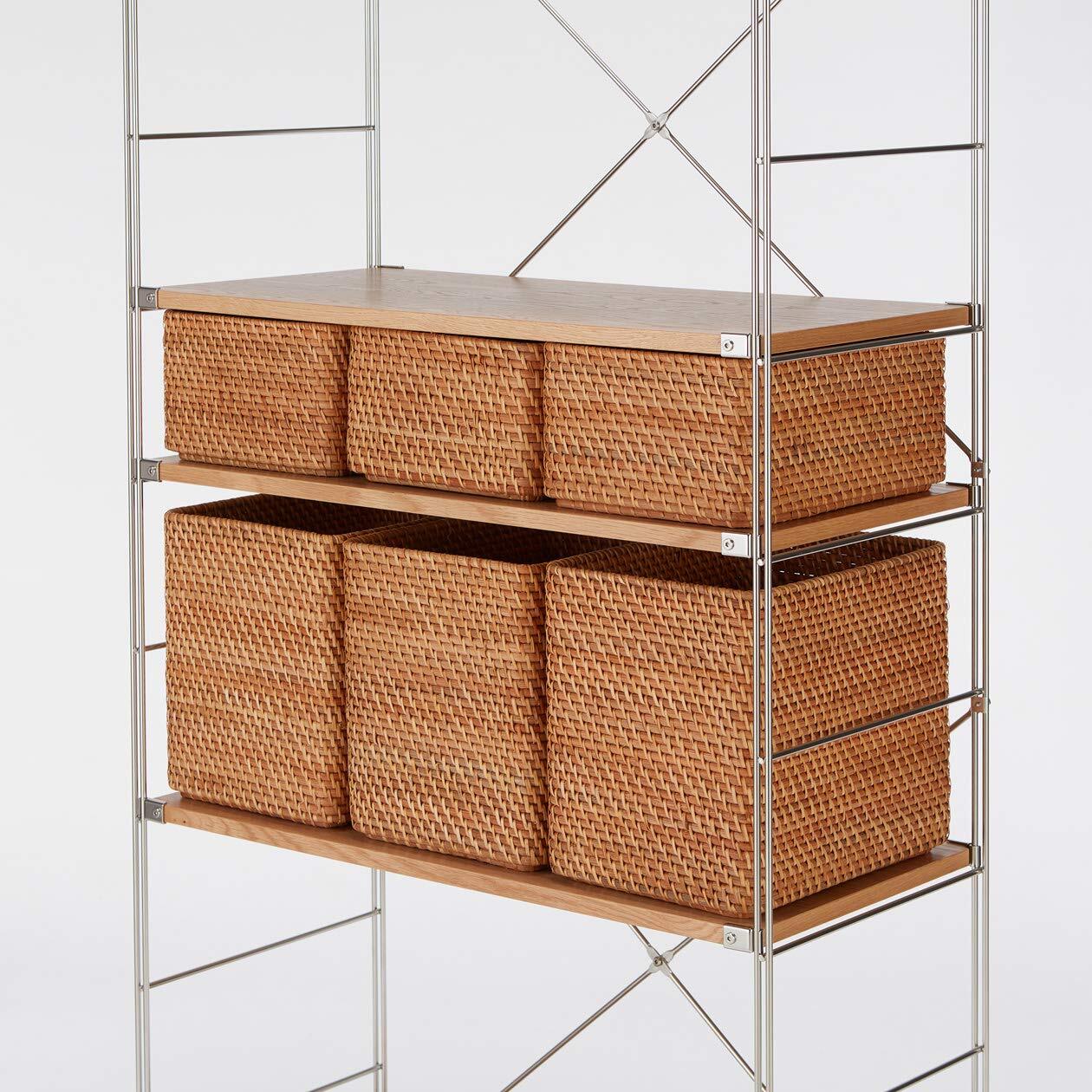 MUJI Overlapping Rattan Rectangular Basket Extra Large (V) Approx. Width 36 x De