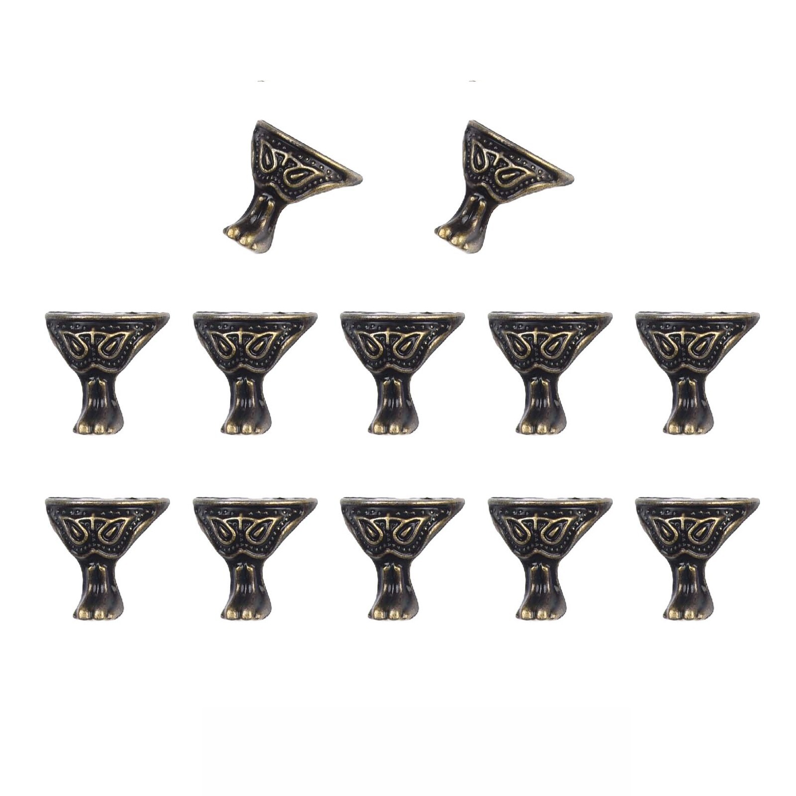 Sturdy Zinc Alloy Box Legs Corner Protector Set of 12 Rust Proof and Elegant