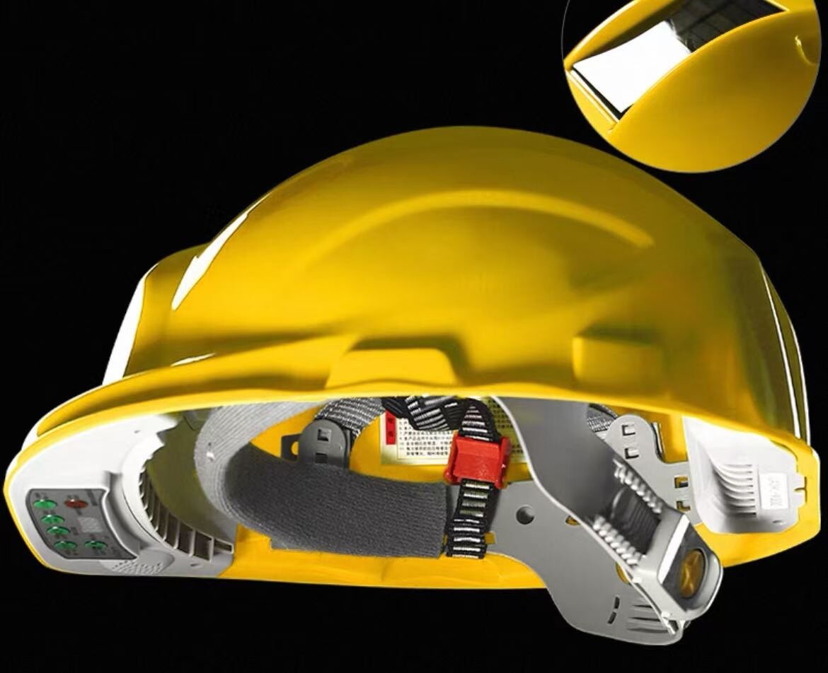 Solar-Powered Hard Hat Helmet with Air Conditioning, Fans, & Bluetooth