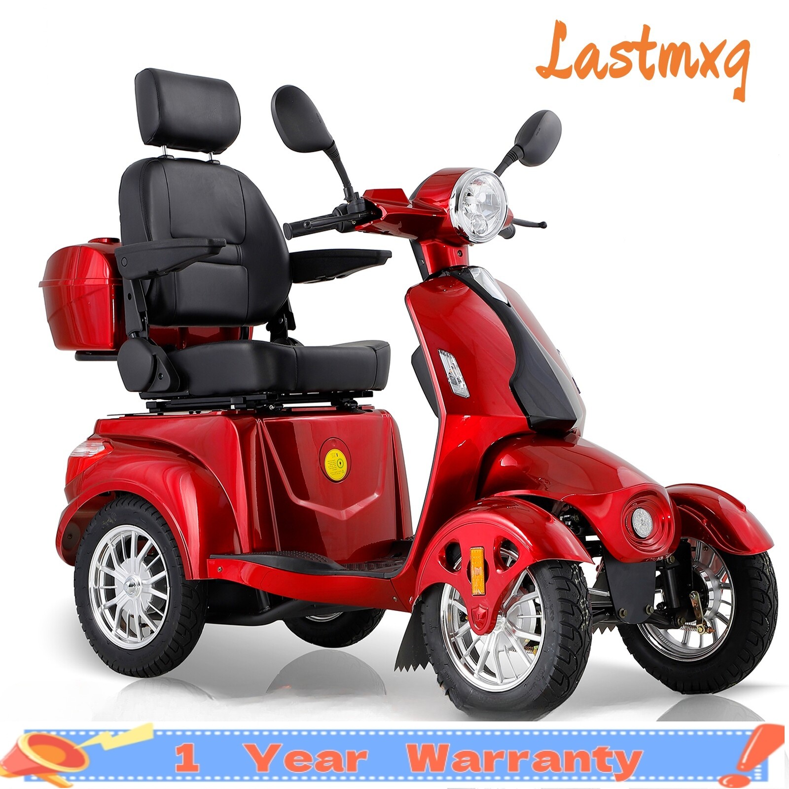 800W Heavy Duty Four Wheel Mobility Scooters for Seniors & Adult 500lbs Capacity