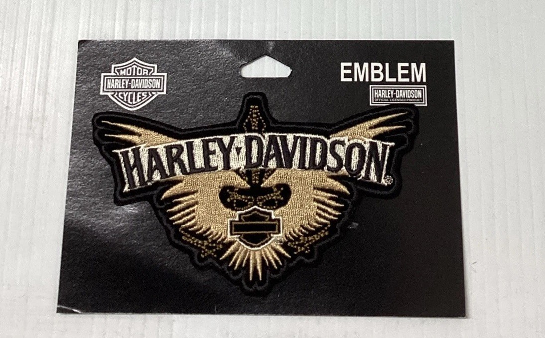 Harley Davidson Sew On Gold Wings Jacket Patch Emblem 3” x 5”