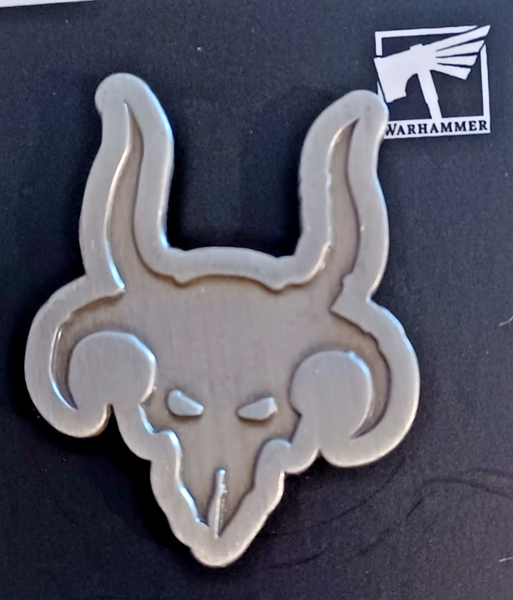 Beastmen Pin-Metal-OOP-Chaos-Bray Herd-SHaman-Koyo Faction Badge-Warhammer AoS