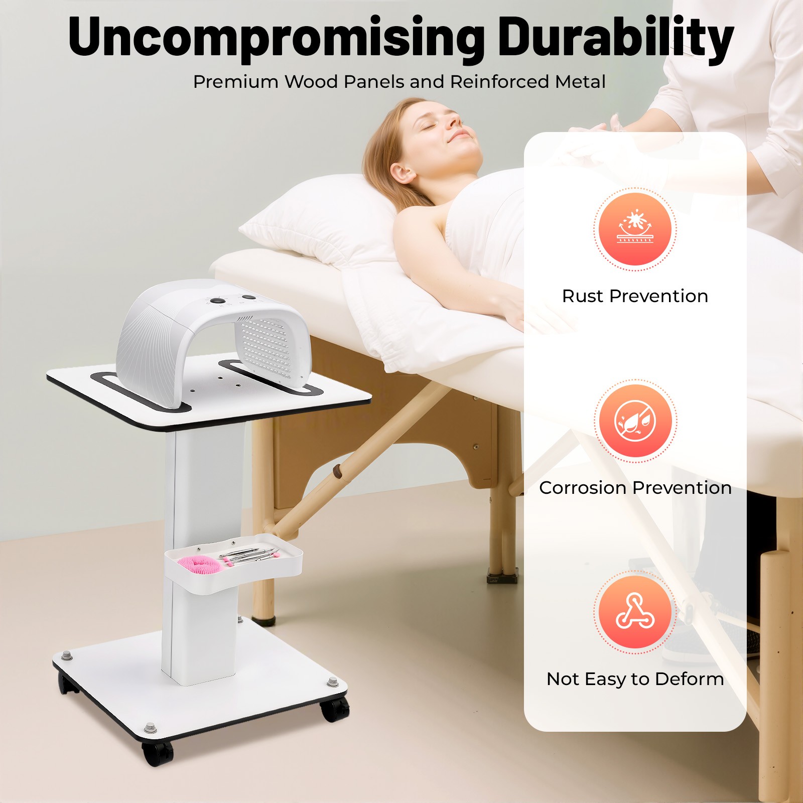 Rolling Salon Trolley Cart - Spacious Beauty SPA Organizer with Wheels