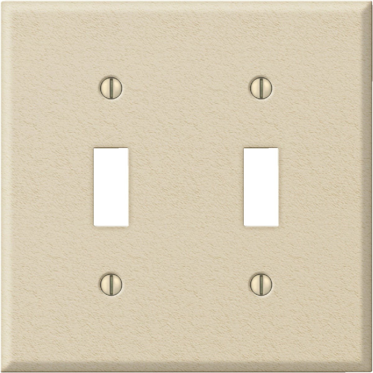 Amerelle PRO 2-Gang Stamped Steel Toggle Switch Wall Plate, Ivory Wrinkle