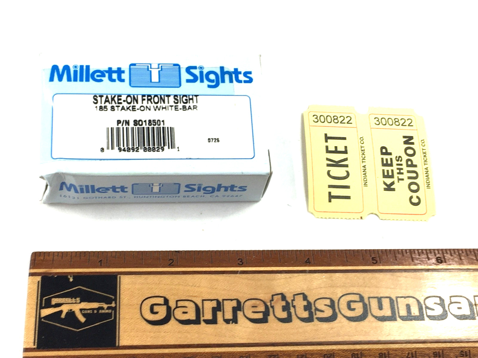 Millett Stake on front sight white .185 S018501 300822