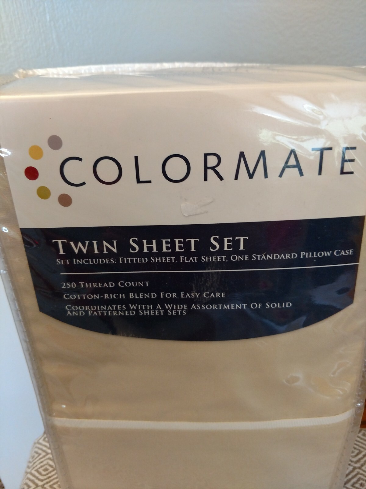 Colormate - Tan - Twin Sheet Set - 250 Thread Count - Cotton / Polyester Blend