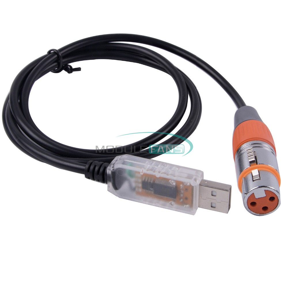USB to DMX Interface Adapter Cable Stage Light PC DMX512 Controller Dimmer