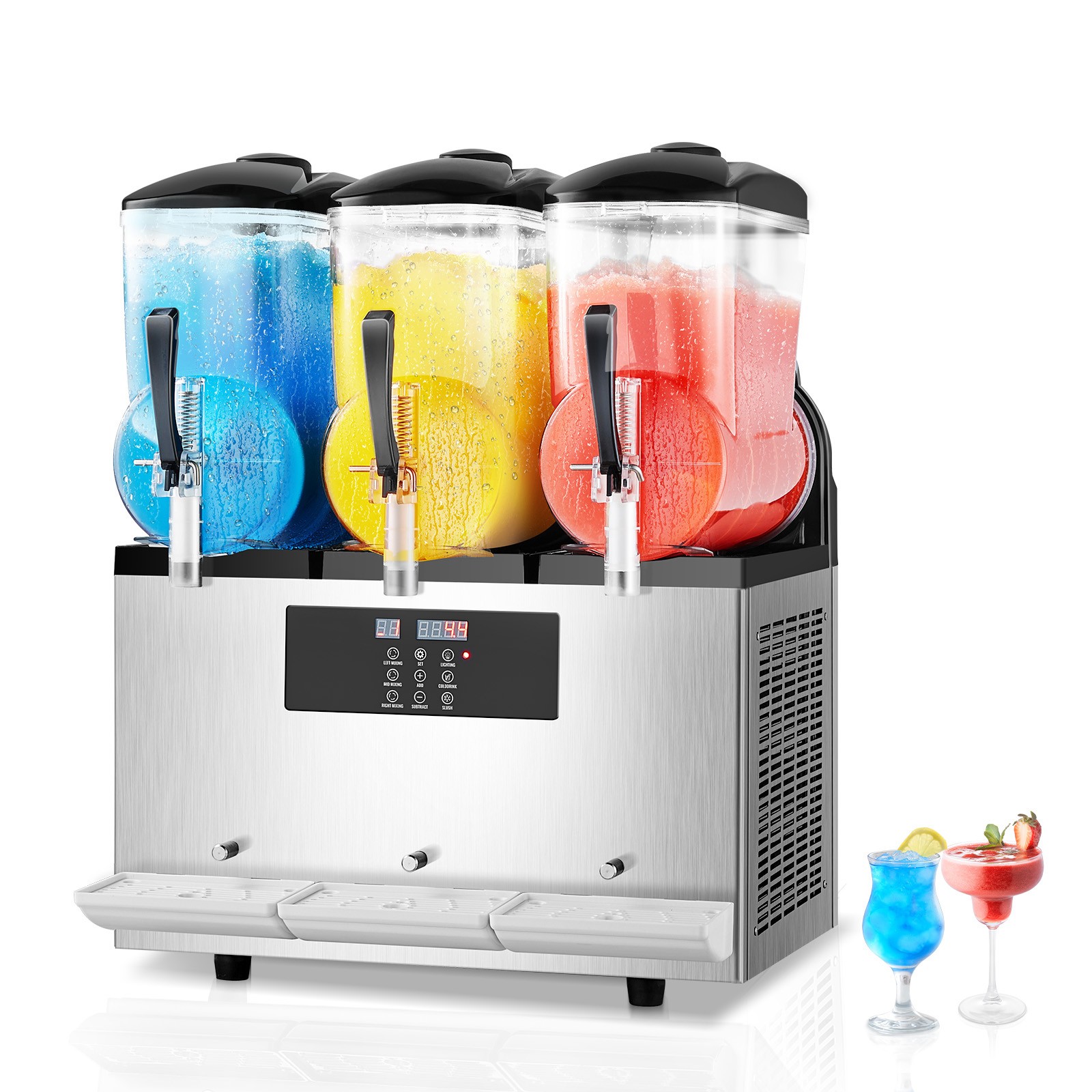 Uimoso 12Lx3 Tank Commercial Slush Machine Margarita Smoothie Frozen Drink Maker