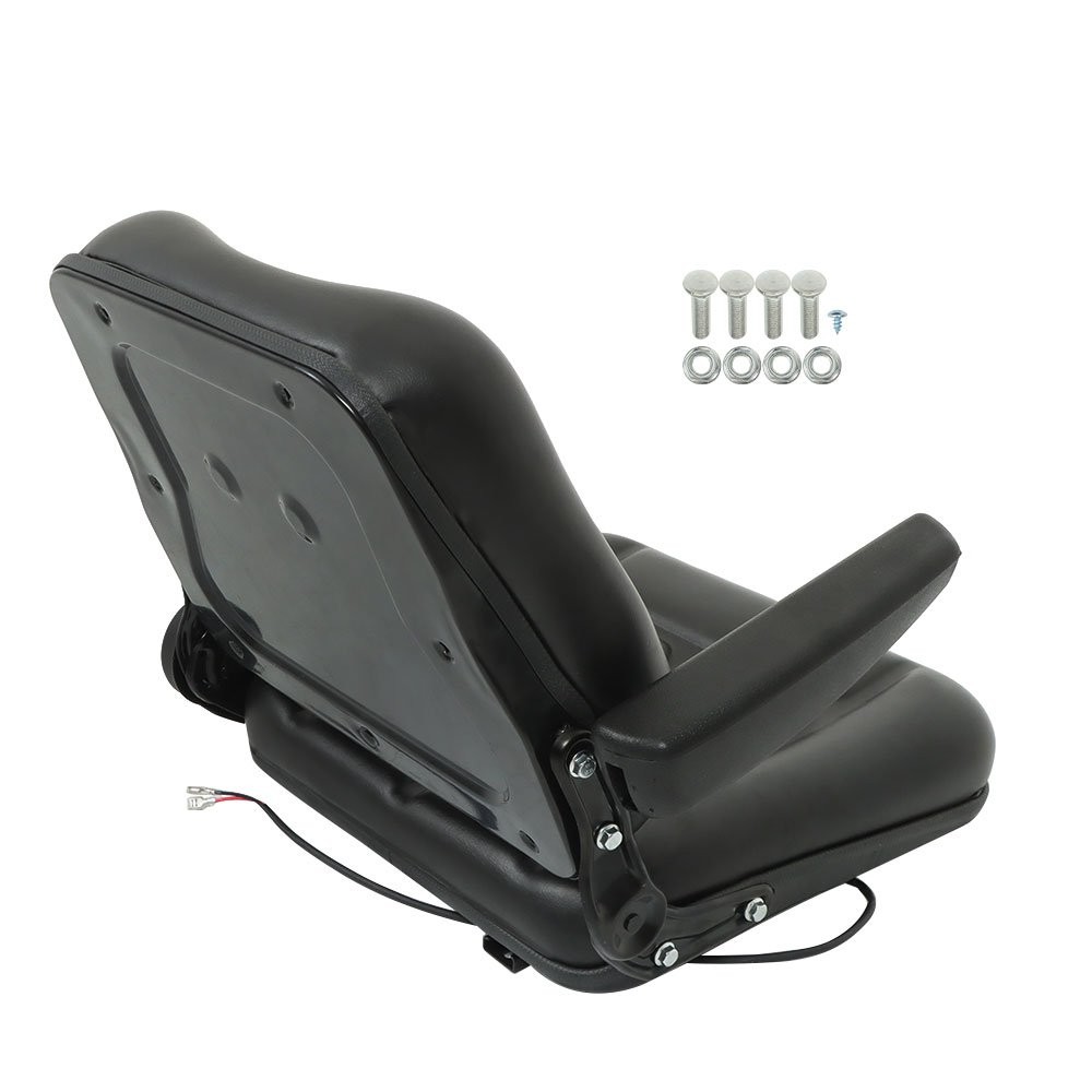 Universal Forklift Seat Fold Down Tractor Seat Adjustable Back & Armrest