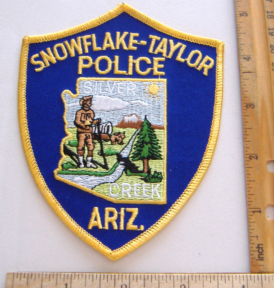 SNOWFLAKE-TAYLOR POLICE~SILVER CREEK~ARIZONA FABRIC PATCH~UNWORN