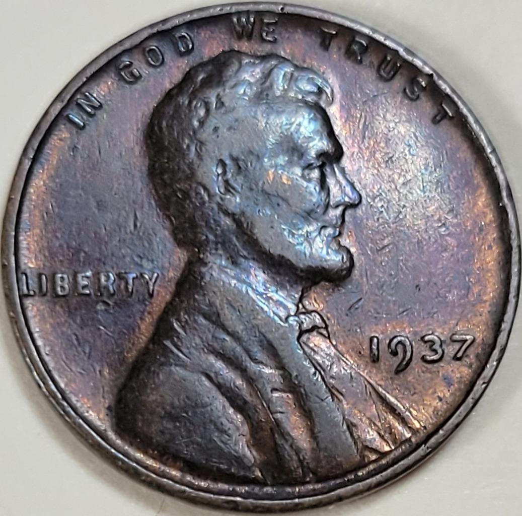 1937 Lincoln Wheat Cent - Average Circulation