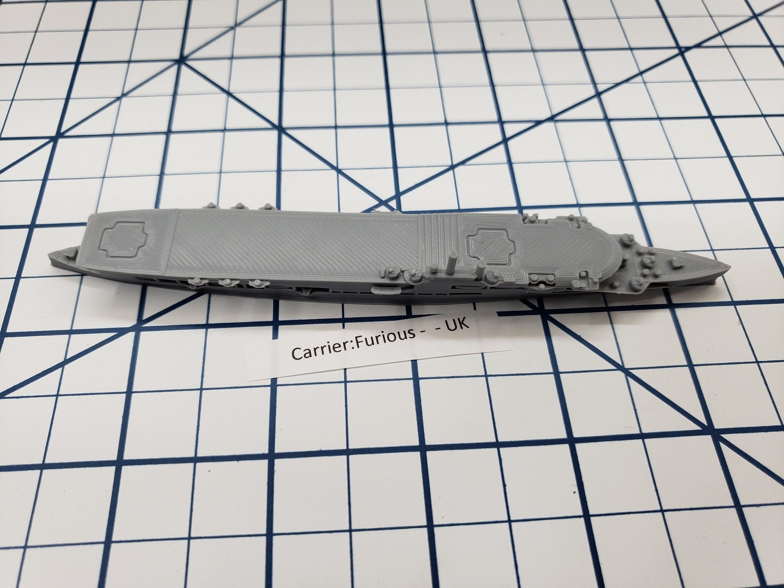 Carrier - Furious - Royal Navy - Wargaming - Axis and Allies - Naval Miniature -
