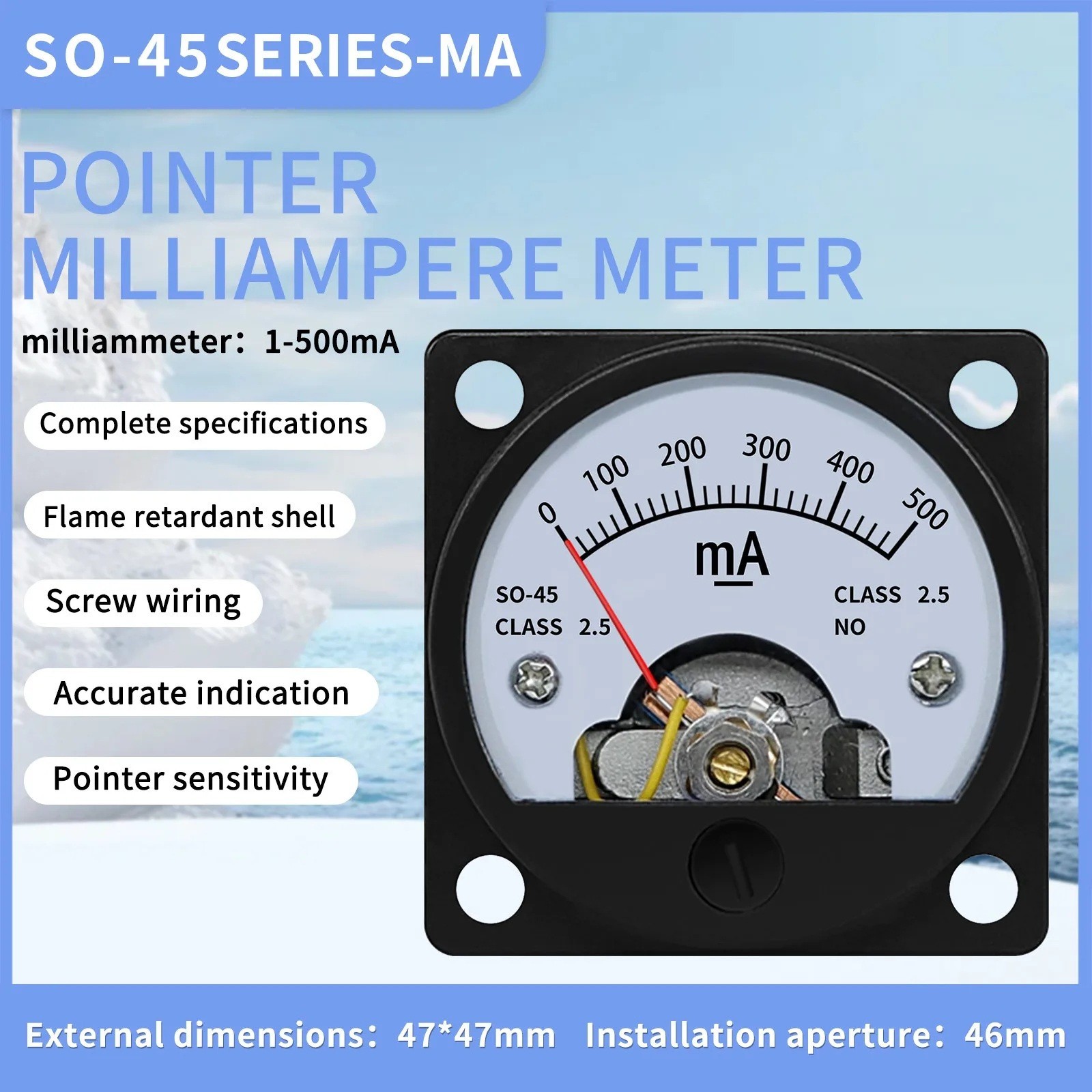Circular Analog Milliammeter DC AC Panel Meter 1mA 5mA 10m 50mA 100mA 500mA Test