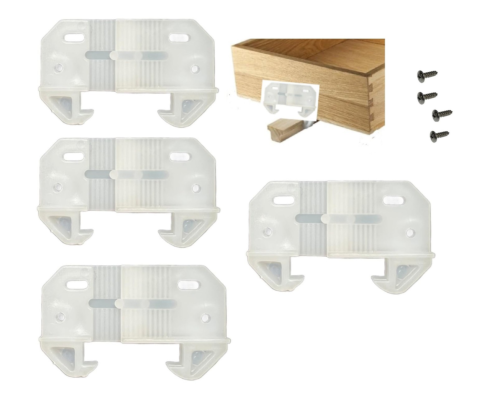 Drawer Guides/Back Plates Adjustable for 1/4”-5/16” Rail Height/Adjustable/Ki...