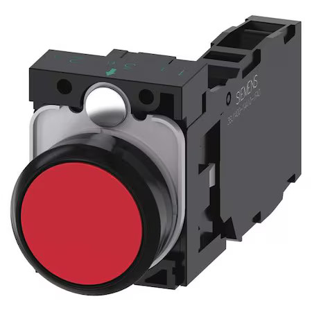 Siemens 3Su1100-0Ab20-1Fa0 Flushpushbuttnop, Nonillum, Red, 1No/1Nc