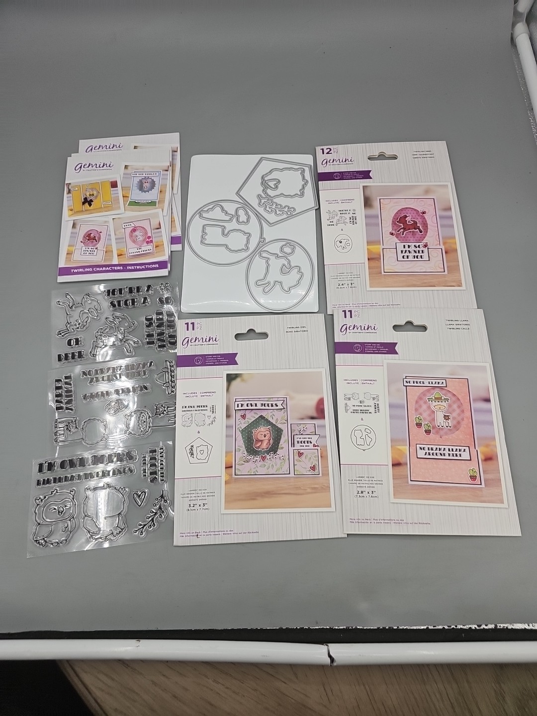 Lot of 3 Twirling Stamp & Deer Owl Llama by Crafter's Companion  Open Box