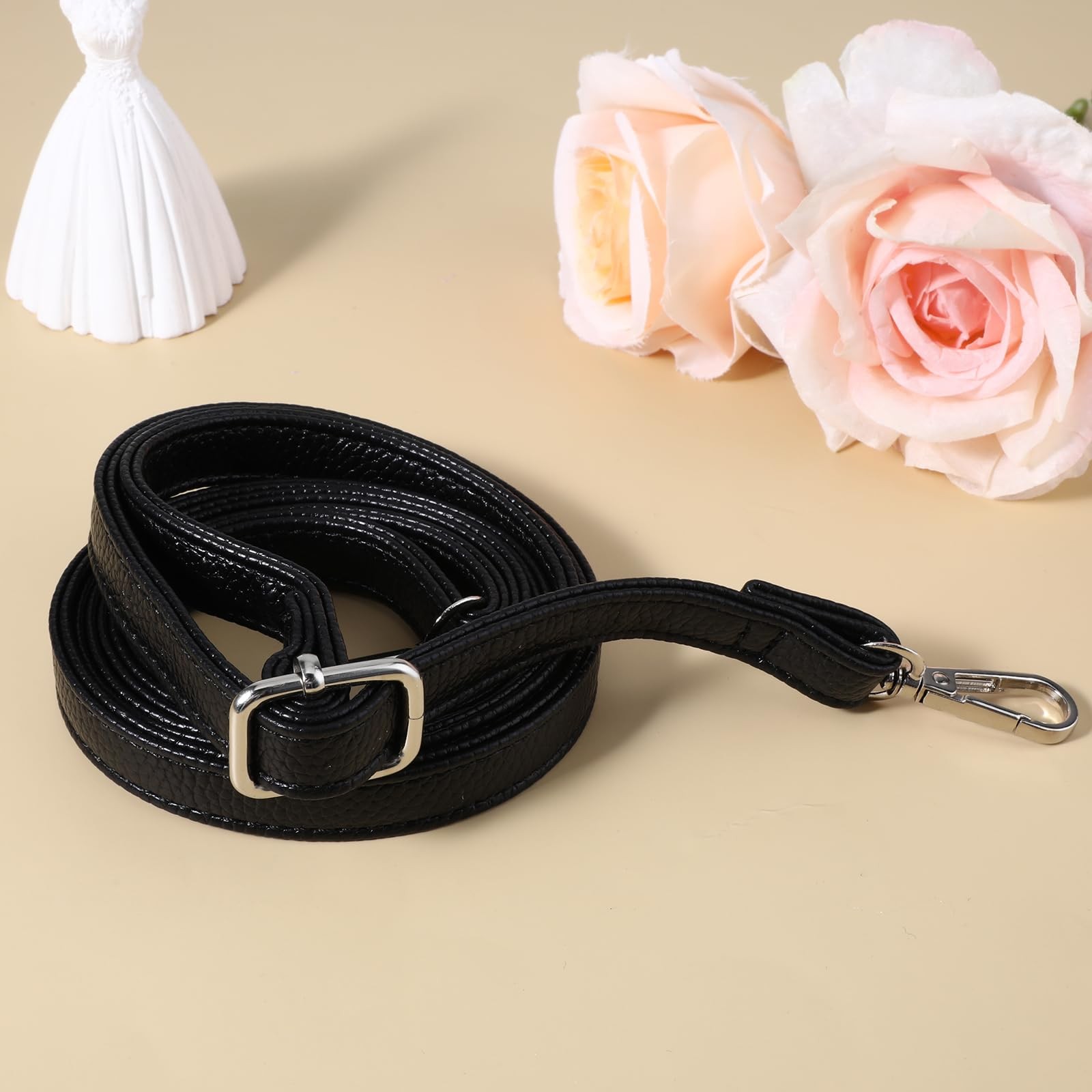 Leather Purse Strap Replacement Black Leather Crossbody Strap Adjustable