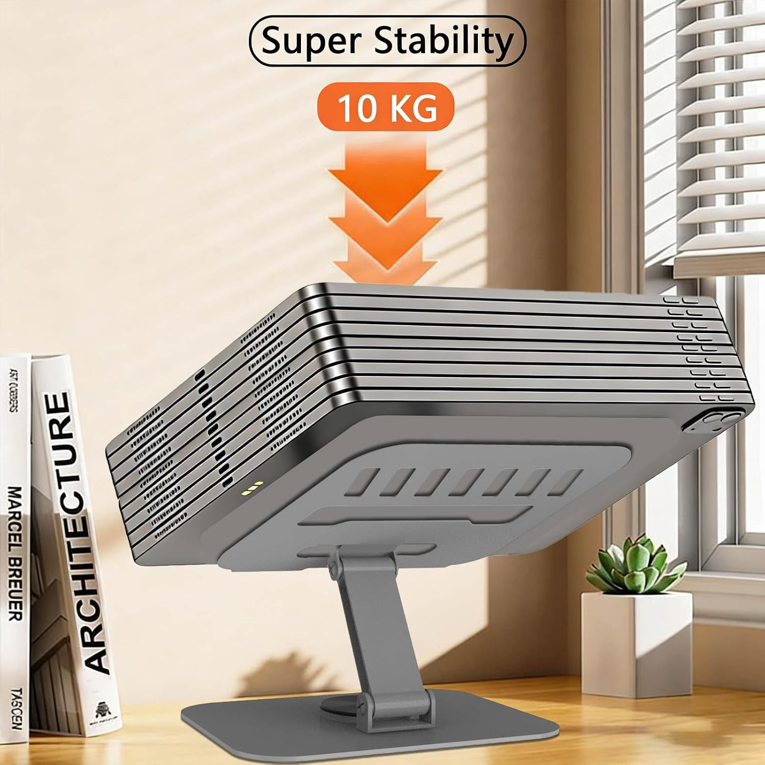 Large Metal Tablet Stand 360° Rotation for 4-16” Tablet, Grey | Suitable
