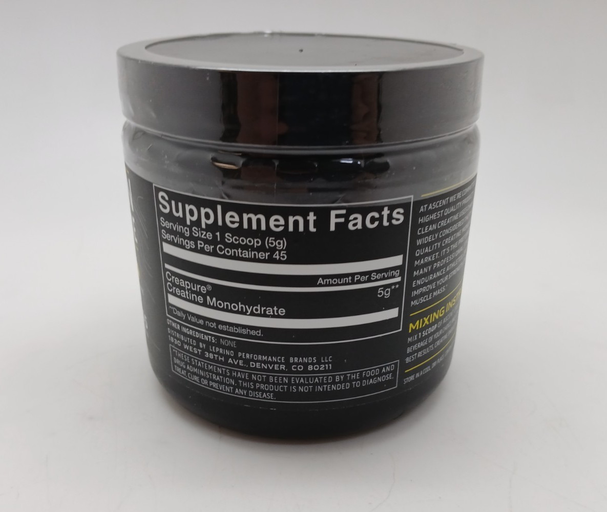 Ascent Clean Creatine Creapure 5g Per Serving | Unflavored | 45 Servings