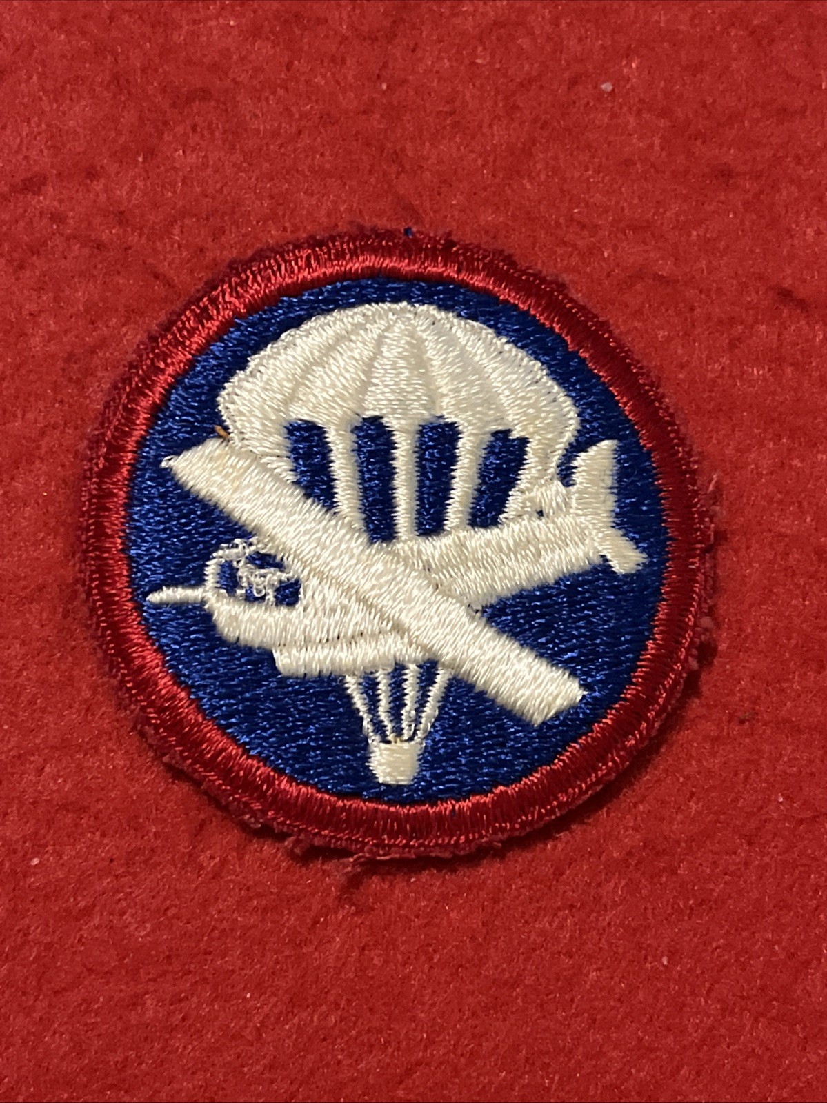 WWII U. S. ARMY PARAGLIDER CAP Patch (w/ CG-4A Combat Glider) • VG-EX