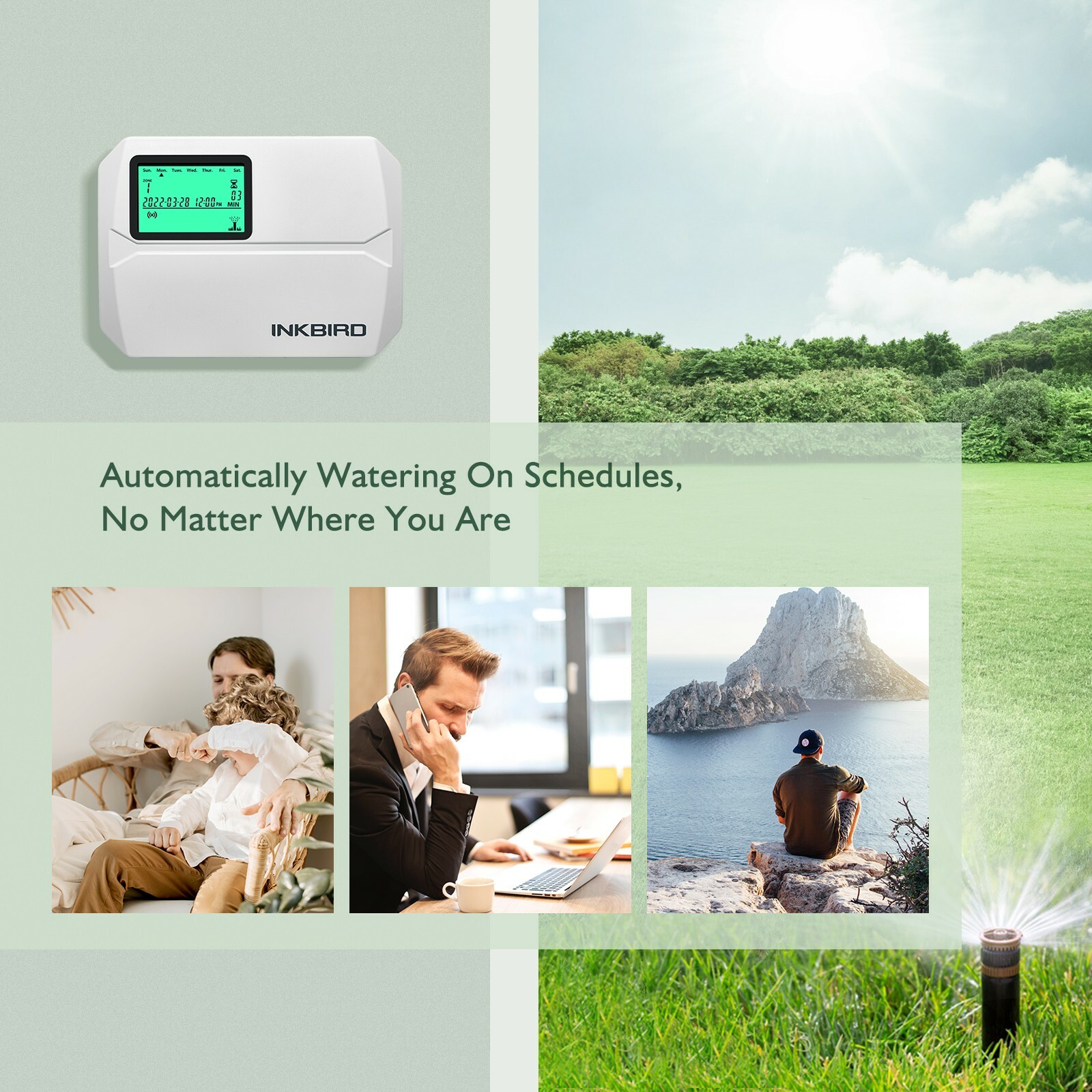 Lawn Smart Sprinkler Controller Watering Timer 8 Stations WiFi Irrigation System