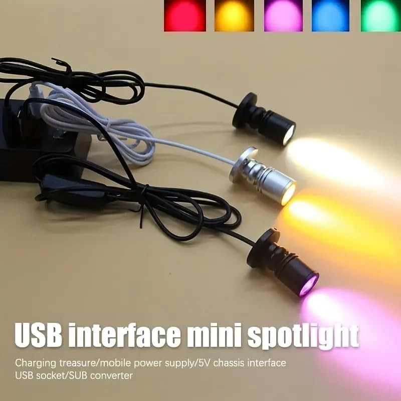 USB Powered Mini Spotlights for Displays 2-Pack – 5V Small 2PACK Warm Light