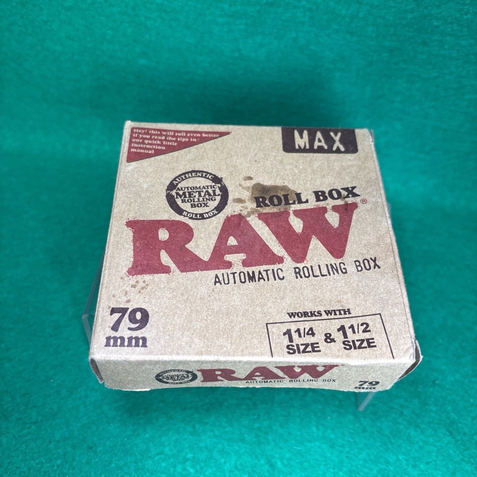 RAW 79mm Automatic Metal Rolling Box MAX - Works with 1 1/4 & 1 1/2