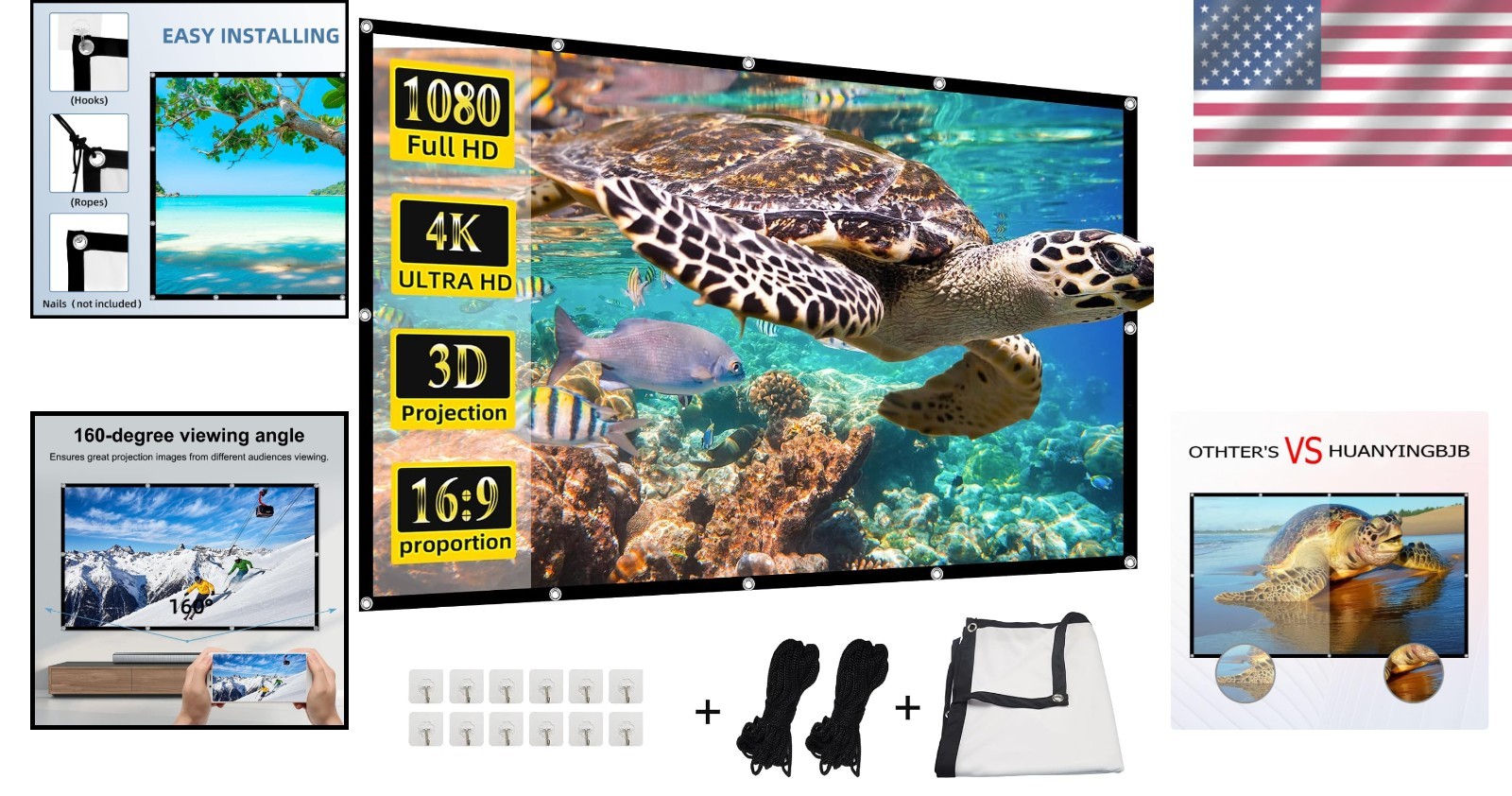 160-Degree Viewing Angle 120 Inch Projector Screen for Exceptional Displays