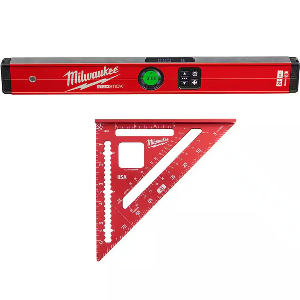 24 In. REDSTICK Digital Box Level with Pin-Point Measurement Technology and 7 In