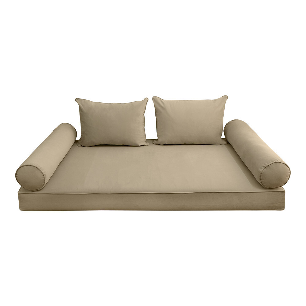 STYLE V4 Full Velvet Pipe Trim Indoor Daybed Mattress Pillow |COVER ONLY| AD304