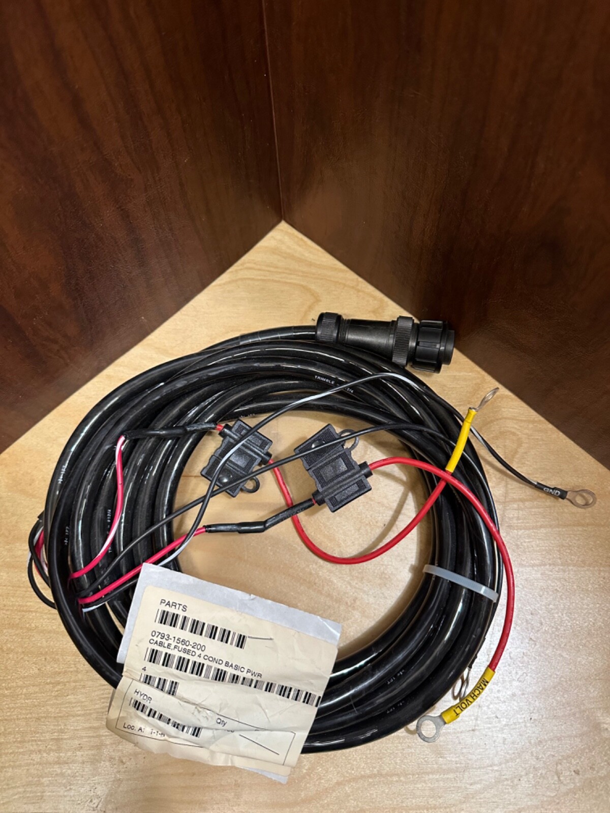Trimble Machine Control Cable: 0793-1560-200, Fused 4 Cond Basic PWR