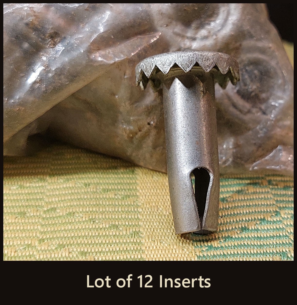 12-Lot Caster Socket Furniture Inserts for 3/8" Wheel Shafts ~ Vintage All Steel