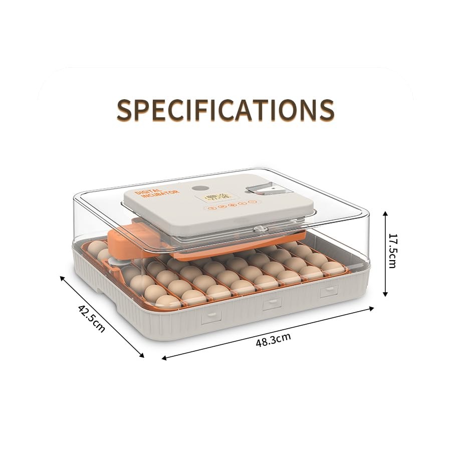HOWOOlUA 56 Egg Incubator for Hatching Eggs with Auto Turn, Temp & 56-ORANGE