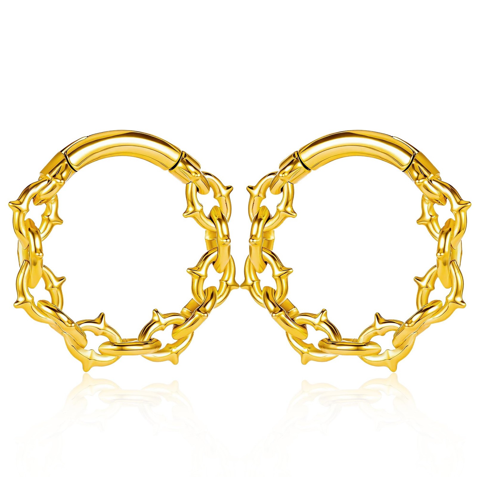 2PCS Chain Link Ear Hangers Weights for Stretched Ear Plugs 2G 0G Gauges Expa...